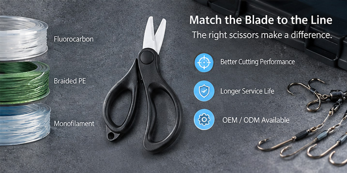 MIDDIA ceramic fishing scissors cutting transparent fluorocarbon fishing line