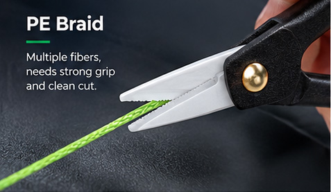 Ceramic fishing scissors cutting braided PE fishing line