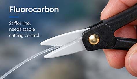 Ceramic fishing scissors cutting fluorocarbon fishing leader line
